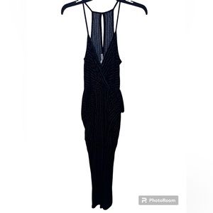 Black with white stripes Romper